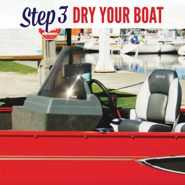 Dry the watercraft and gear completely between trips and allow the wet areas of your boat to air dry and leave compartments open and sponge out standing water.
